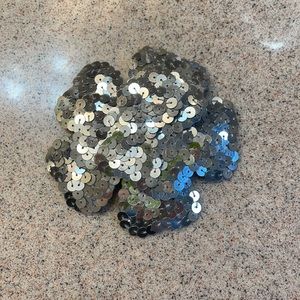 Silver Sequin Flower Pin